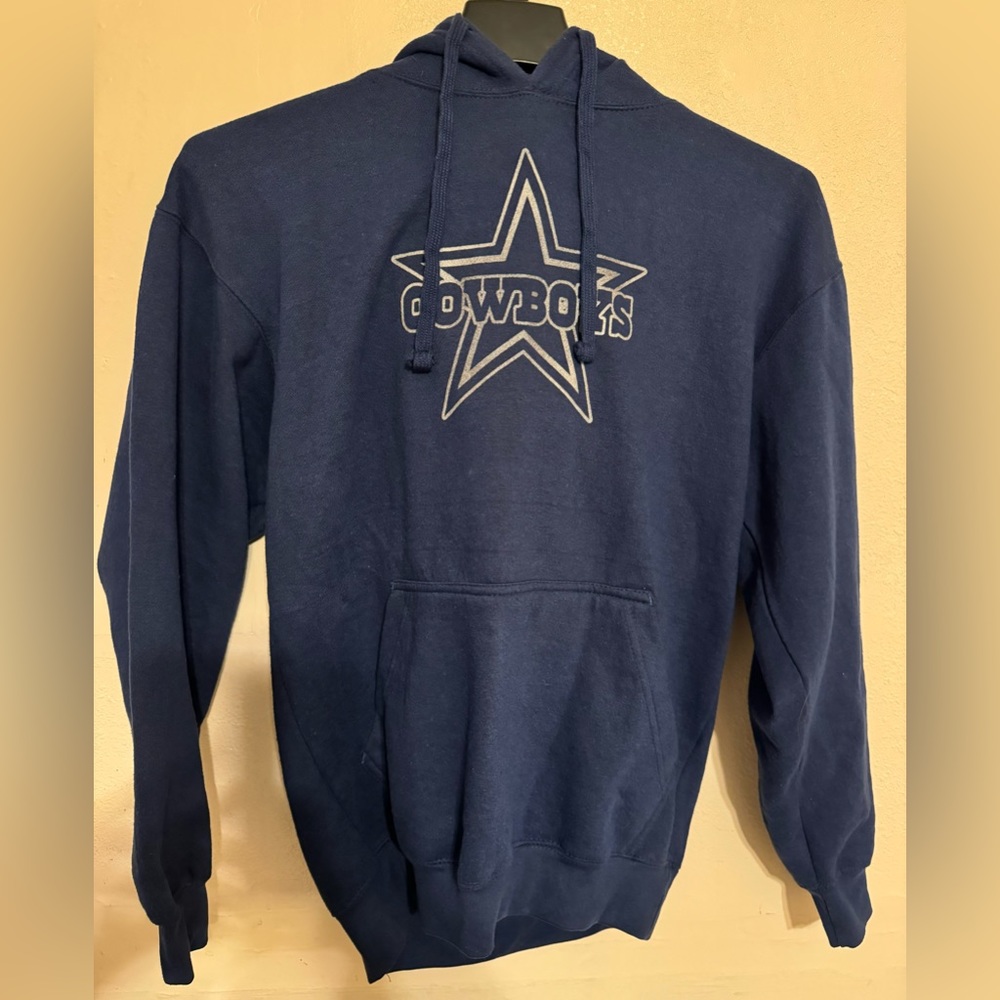 Dallas Cowboys Hoodie Sweater Mens Medium M Navy Blue Logo Pullover NFL graphic